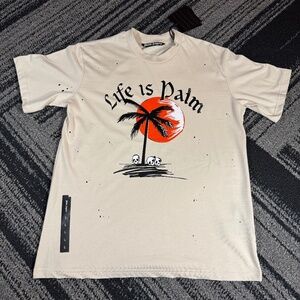 Palm Angels Life is Palm Apricot T-Shirt Men’s Size Large